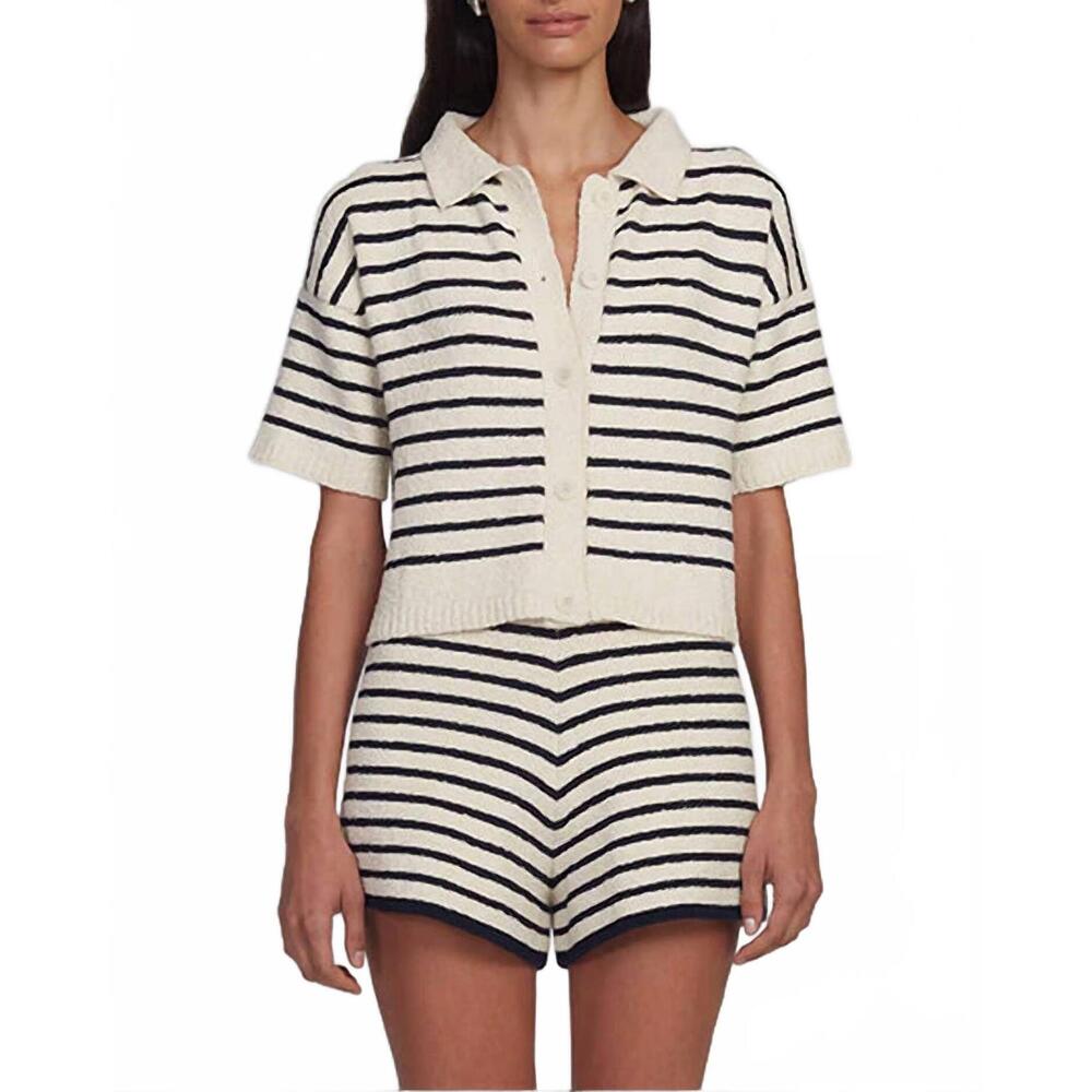 NEW ELEVEN SIX romy shirt cardigan in ivory/navy stripe